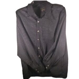 Classic Black and White Polka Dot Button Down Shirt